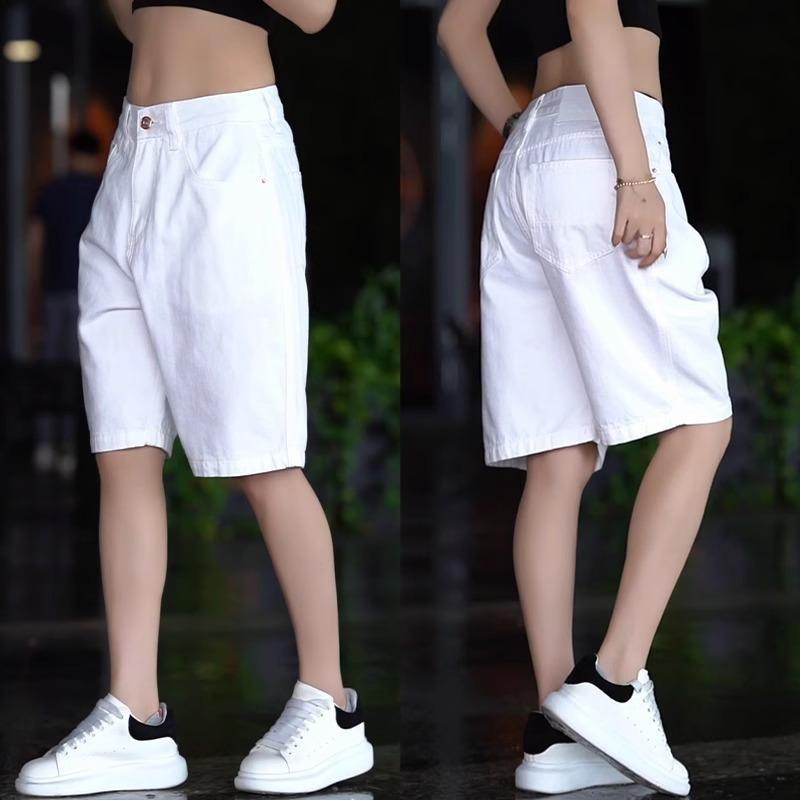 ハーフパンツ メンズ デニム ホワイト 夏 短パン 五分丈 ハーフ