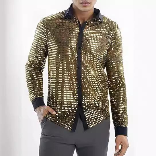 シャツ 長袖 70年代 ディスコ パーティー 舞台衣装