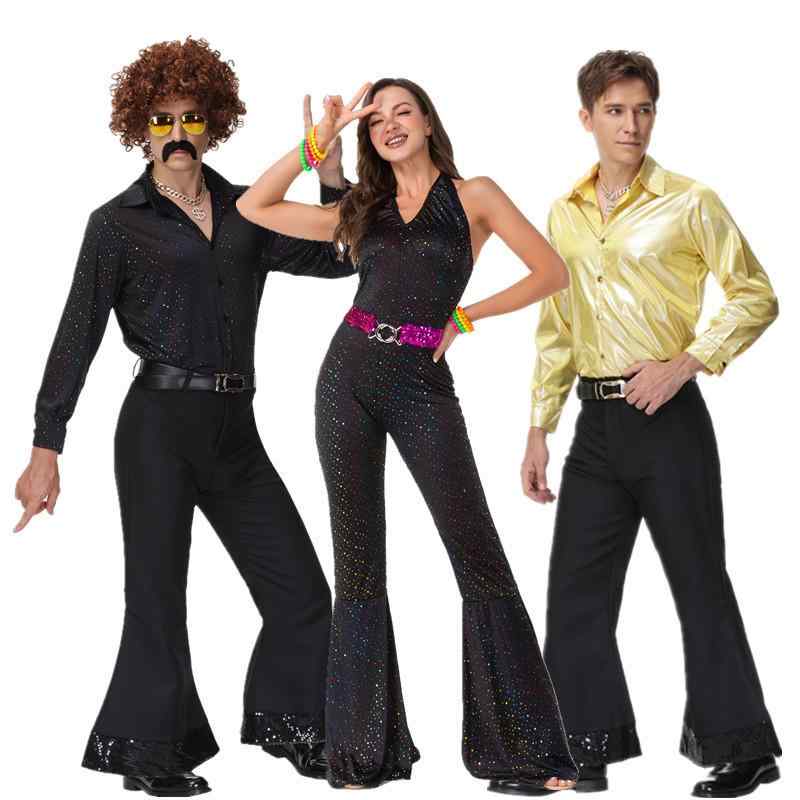 コスチューム セットアップ ディスコ 星空 ファッション ベルボトム ハロウィン 舞台 衣装