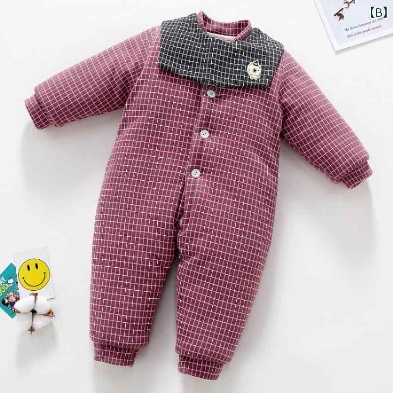 ベビー服 男の子 女の子 かわいい 幼児 ジャンプスーツ 厚手 ハイハイ 秋冬 綿 コート 綿 ズボン 綿 ジャケット
