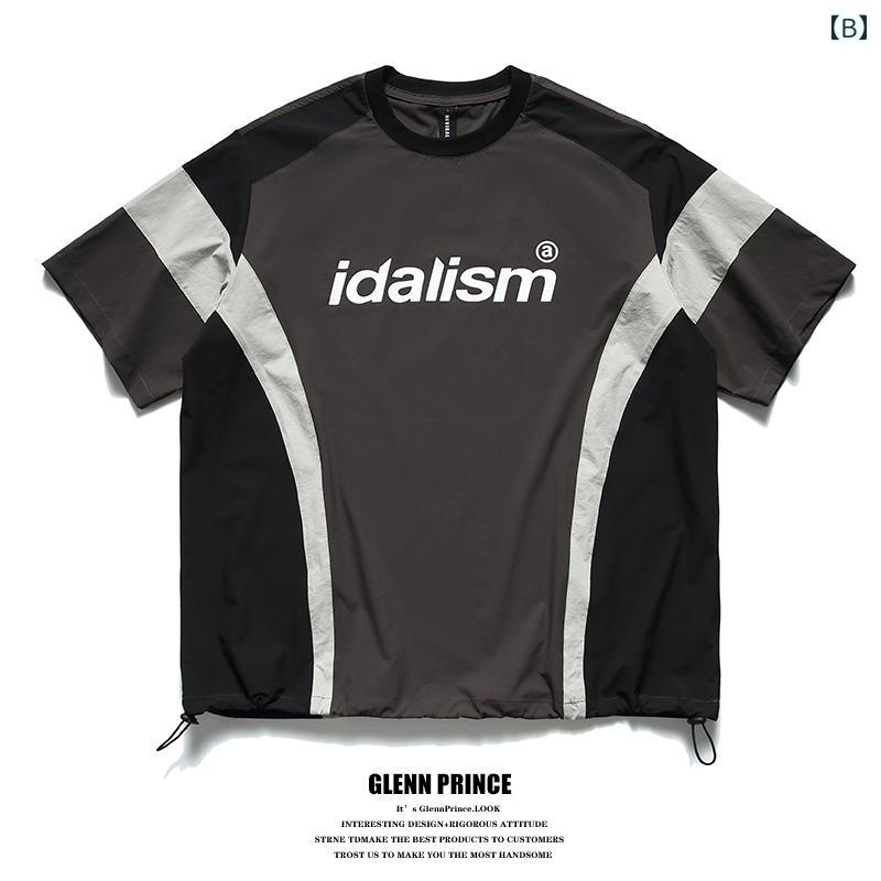 Tシャツ メンズ 夏 ストリート カジュアル スポーツ 半袖