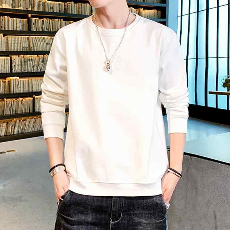 Tシャツ メンズ 秋冬 スリムフィット 無地 クルーネック 丸首 長袖 裏起毛