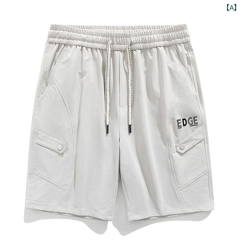 ショートパンツ メンズ 夏 快適 ゆったり ストレート ドローストリング カジュアル ハーフパンツ 5分丈 膝上