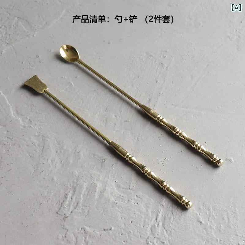 香道具 セット 銅 ツール 初心者 入門 スプーン シャベル プレス 収納袋 レトロ エスニック 蓮 花柄 おしゃれ 趣味 娯楽 ゴールド 刺繍