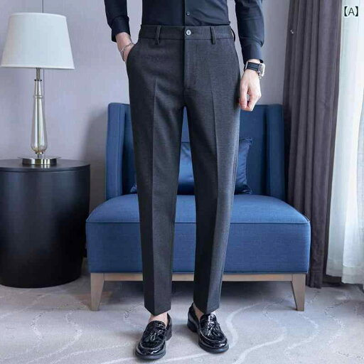 メンズ パンツ オフィス ビジネス カジュアル ダンディ 秋冬 ウール 厚手 ヘリンボーン ウール スリム ストレート メンズ パンツ オフィス ビジネス カジュアル ダンディ 秋冬 ウール 厚手 ヘリンボーン ウール スリム ストレート