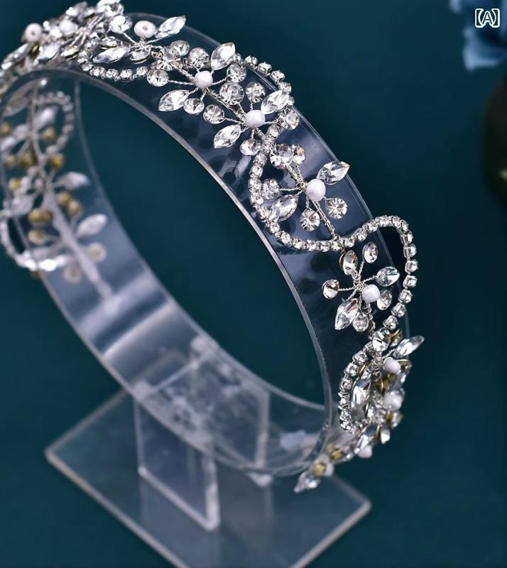 ウェディング ヘッドドレス 花 カチューシャ 痛くい ビジュー ラインストーン キラキラ 華やか ブライ..