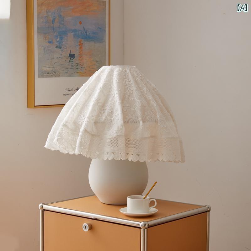 ほこりよけ カバー 布 テーブルランプ 小型家電 防塵 雑貨 インテリア リビング 寝室 刺繍 レース ヨー..