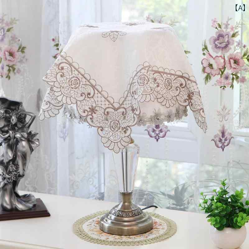 ほこりよけ カバー 布 テーブルランプ 小型家電 防塵 雑貨 インテリア リビング 寝室 オーガンザ 刺繍 ..