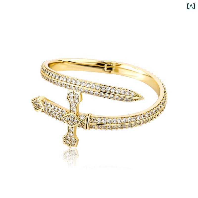 バングル メンズ レディース ペア ブレスレット ストーン メッキ 手首 アクセサリー 腕輪 オープン 巻..