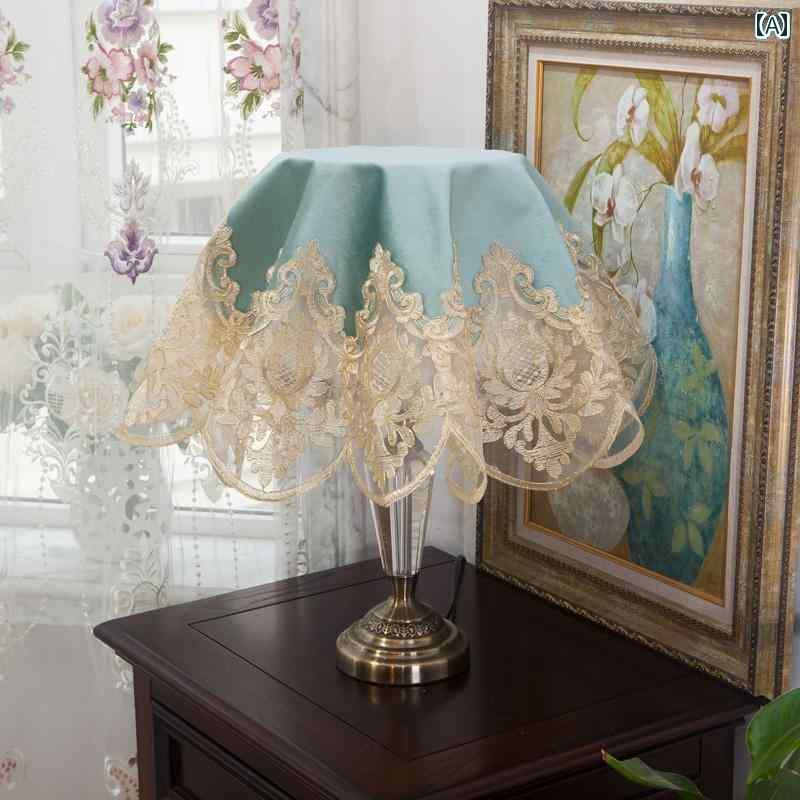 ほこりよけ カバー 布 テーブルランプ 小型家電 防塵 雑貨 家庭 インテリア リビング 寝室 刺繍 レース..