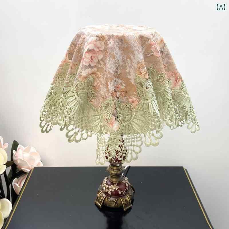 ほこりよけ カバー 布 テーブルランプ 小型家電 防塵 雑貨 家庭 インテリア リビング 寝室 刺繍 レース..