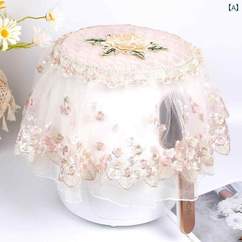 炊飯器 ほこり よ け カバー ノンフライヤー ダスト 防塵 傷 汚れ 防止 タオル 刺繍 丸型 円形 ラウン..