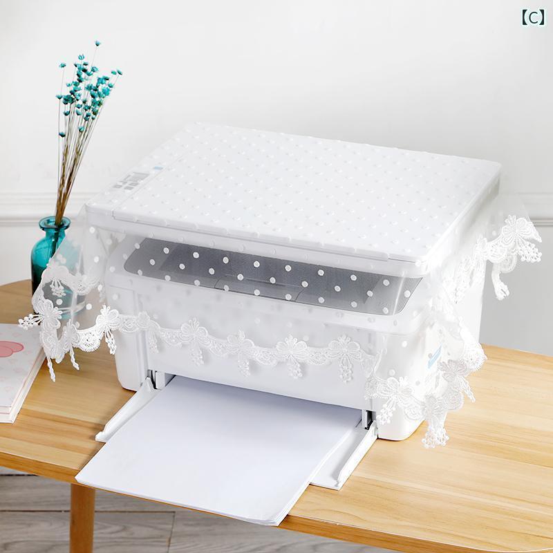 プリンタ カバー 布 レース シンプル オフィス コピー機 コンピューター ダストカバー タオル オーガンジー おしゃれ 汎 書斎 リビング