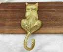 壁掛け フック 真鍮 金属 かわいい シンプル 北欧 猫 インテリア 装飾 収納 洋服 ハンガー ネジ固定小物 鍵 寝室 バスルーム 玄関 リビング