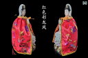 仏像 置物 マント レトロ エスニック インテリア ディスプレイ 中国風 観音 神像 ショール ローブ ドラゴン 鳳凰 フード 赤 黄