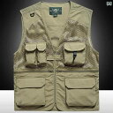 フィッシングベスト おしゃれ メッシュ メンズ 黒 カーキ 青 釣り 春夏 秋冬 アウトドア 大きめサイズ レジャー ポケット たくさん 作業着 速乾 ジップア...
