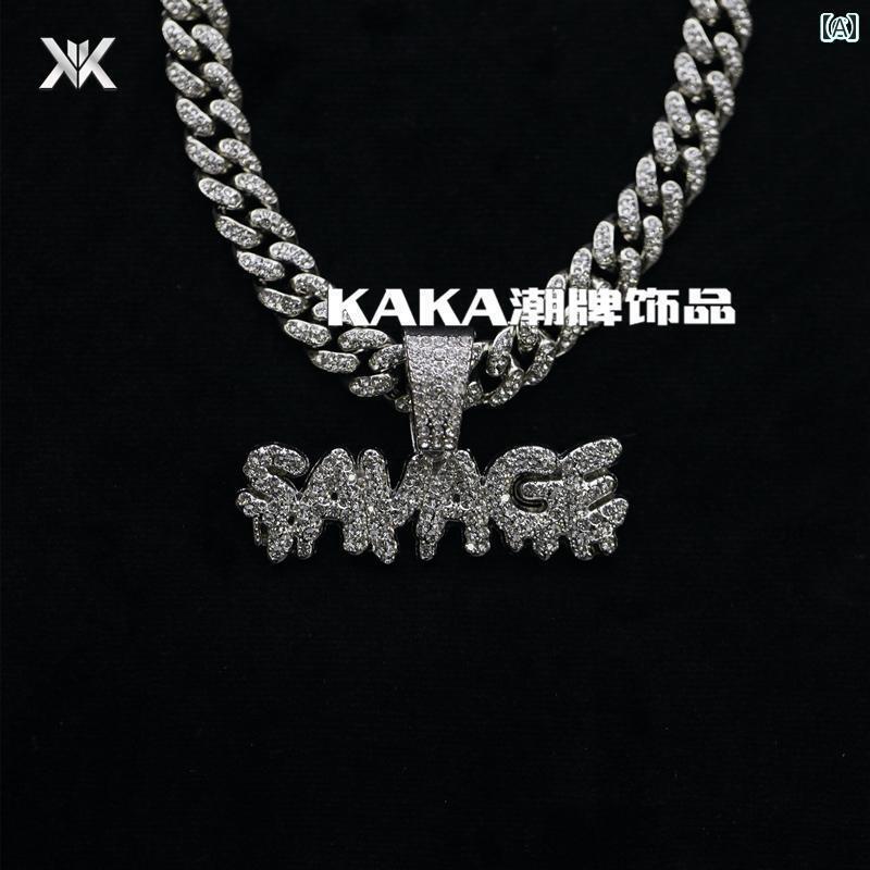 ネックレス メンズ アクセサリー シルバー レディース 極太 ヒップホップ ファッション ショート キューバ 鎖骨 チェーン キャバ ペンダント セット