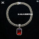 ネックレス メンズ アクセサリー 極太 ヒップホップ ペンダント セット 合金 ショート キューバ 鎖骨 チェーン スクエア キャバ シルバー ゴールド