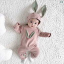 ロンパース 長袖 ベビー 秋冬 赤ちゃん ウサギ かわいい 男の子 女の子 出産祝い カバーオール ボディースーツ ルームウェア 子供服
