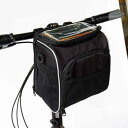 自転車 フロントバッグ タッチスクリーン スマホケース クロスバイク アクセサリー ハンギング 収納 大容量 通勤 通学 シンプル 黒