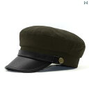 ワークキャップ メンズ レザー レディース メンズ レディース兼 春秋 フラットトップ 英国 レトロ PU グリーン ネイビー ワインレッド ポリエステル 大き...