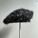 レディース 秋冬 ベレー帽 かわいい ウールブレンド ツイード 帽子 ハット バスク ペインター エレガント スタイリッシュ サイズ 調整可能 小顔 画家 カジ...
