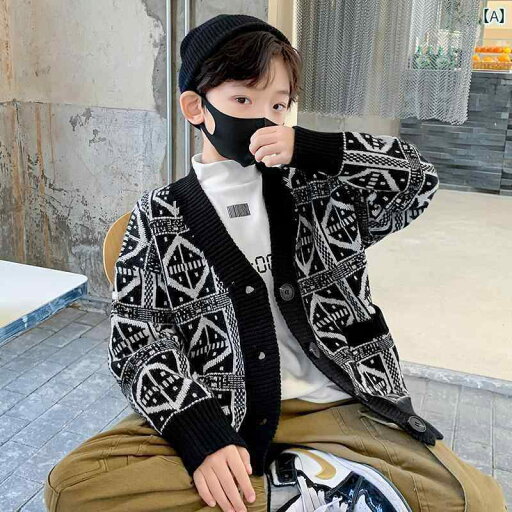 カーディガン キッズ 秋冬 男の子 セーター ジャケット 春 子供服 ニット ストリート かっこいい 韓国 白 黒 シンプル カジュアル 普段使い カーディガン キッズ 秋冬 男の子 セーター ジャケット 春 子供服 ニット ストリート かっこいい 韓国 白 黒 シンプル カジュアル 普段使い