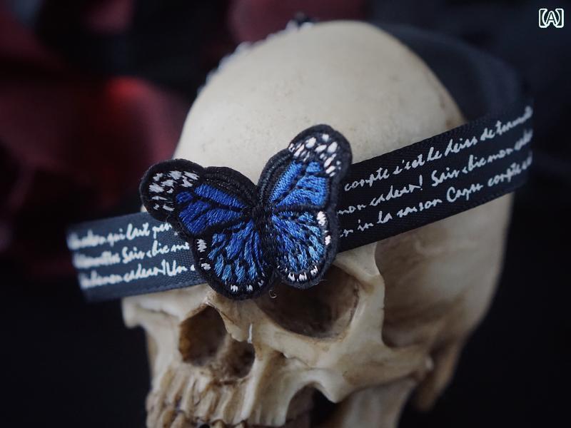 チョーカー レディース パンク ゴシック 青 グレー 猫 蝶 バタフライ クロス 十字架 ダーク レース 六芒星 春夏 秋冬 ゴスロリ 地雷 ファッション アクセサリー コスプレ 衣装 パーティー サブカル 地雷系