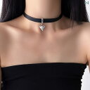 チョーカー レディース パンク ゴシック 黒 ハート クロス 十字架 ダーク 韓国 PU レザー 合皮 春夏 秋冬 ゴスロリ 地雷 ファッション アクセサリー コスプレ 衣装 パーティー サブカル 地雷系