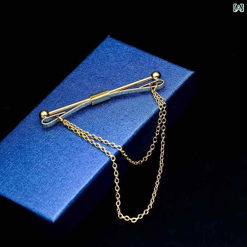 襟 止め ピン スーツ チェーン ゴールド属 クリップ シャツ バックル メンズ レディース 二次会 デート パーティー アクセサリー おしゃれ 銅 プレゼント