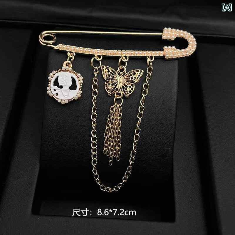 スーツ ピン チェーン ブローチ レディース 装飾 アクセサリー パーティー デート ジャケット 襟 おしゃれ ワンポイント 韓国 花 蝶 蜂 プレゼント