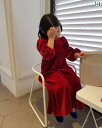 子供 クリスマス 衣装 女の子 ドレス キッズ 秋冬 レディース 長袖 厚手 起毛 パフスリーブ 韓国 リボン カチューシャ チェック 装飾 かわいい プリンセ...