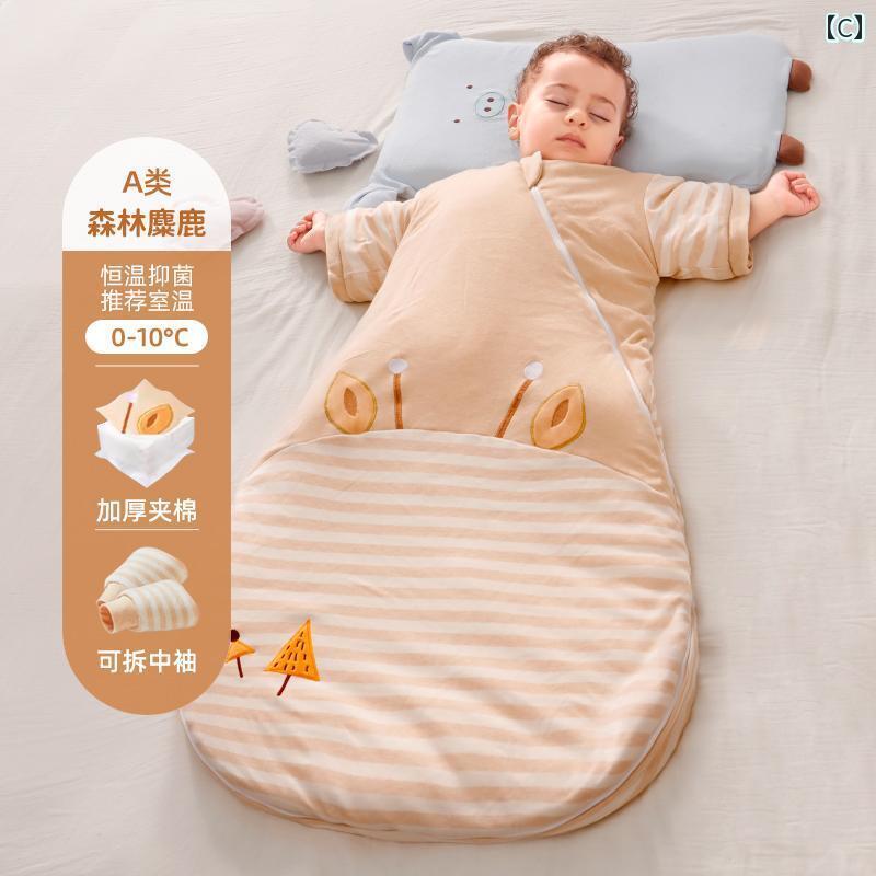 スリーパー 新生児 冬 春秋 ベビー 子供 おくるみ 厚手 暖かい 綿 キルト 袖 ジッ...
