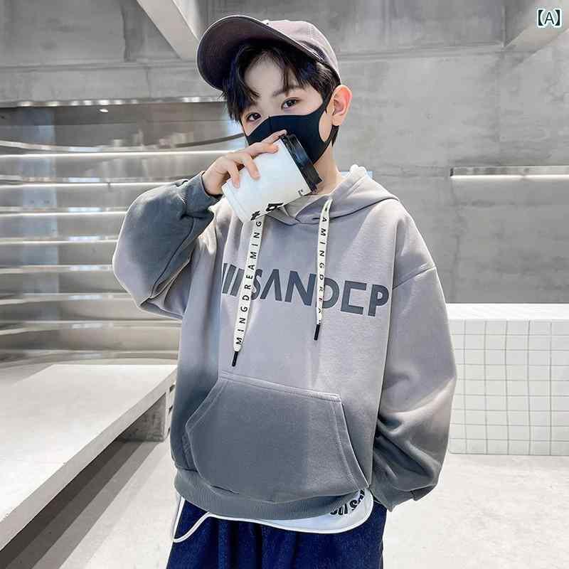 子供服 男の子 パーカー おしゃれ 春秋 韓国 トップス キッズ ジュニア フード スウェット 綿 プルオー..
