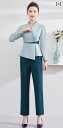 エステ ユニフォーム パンツ 美容院 フットバス ペディキュア 技術者 秋冬 レディース 作業服 ホテル スーツ Vネック 大きめサイズ 長袖 緑 ネイビー
