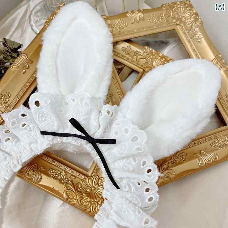 うさぎ 耳 カチューシャ かわいい アクセサリー ふわふわ 首輪 ハート コスプレ クリスマスパーティー ..