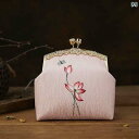 ハンドバッグ 小さめ レディース ピンク ロータス スイレン 刺繍 チャイナ風 エレガント 上品 クラッチ イブニング バッグ おしゃれ 結婚式 パーティー 普段使い がま口(4)