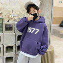 子供服 男の子 パーカー 春秋 フード スウェットシャツ ストリート 長袖 トップス パープル プルオーバー カジュアル おしゃれ ゆったり 小学生 ジュニア ...