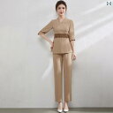 エステ ユニフォーム パンツ 美容院 フットバス 制服 レディース 夏 エレガント 美容師 ヘルスクラブ フットマッサージ セットアップ サロン スパ Vネック...