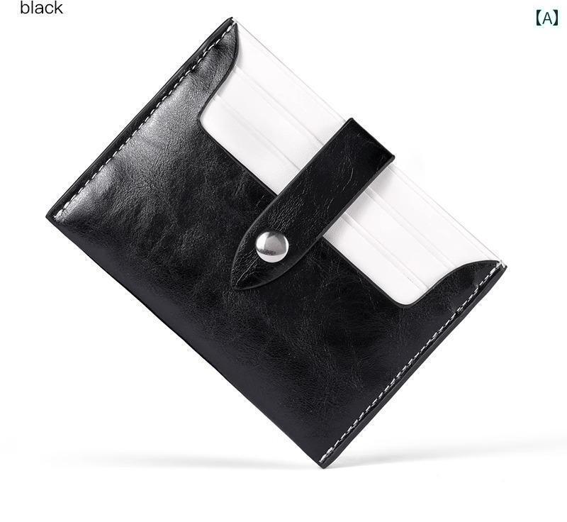 カードケース レディース 薄手 メンズ 取り出しやい コンパクト スナップボタン スリム 収納 シンプル 牛革 レザー 黒 茶 白