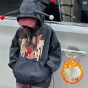 パーカー 女の子 子供服 プルオーバー 長袖 トップス 韓国 ピエロ トレーナー 厚手 秋冬 フード ゆったり ポケット 綿 ユニーク 黒