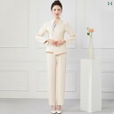 エステ ユニフォーム 9分袖 春秋 制服 サロン 技術者 作業服 レディース カーキ 緑 無地 スタンドカラー 速乾 ストレッチ パンツ 上下セット 大きめサイズ おしゃれ
