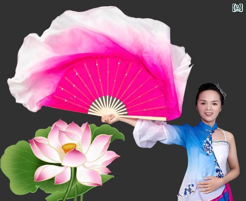 ダンス 扇子 レディース レトロ チャイナ風 両面 ゆったり ステージ ショー パフォーマンス ピンク 大..