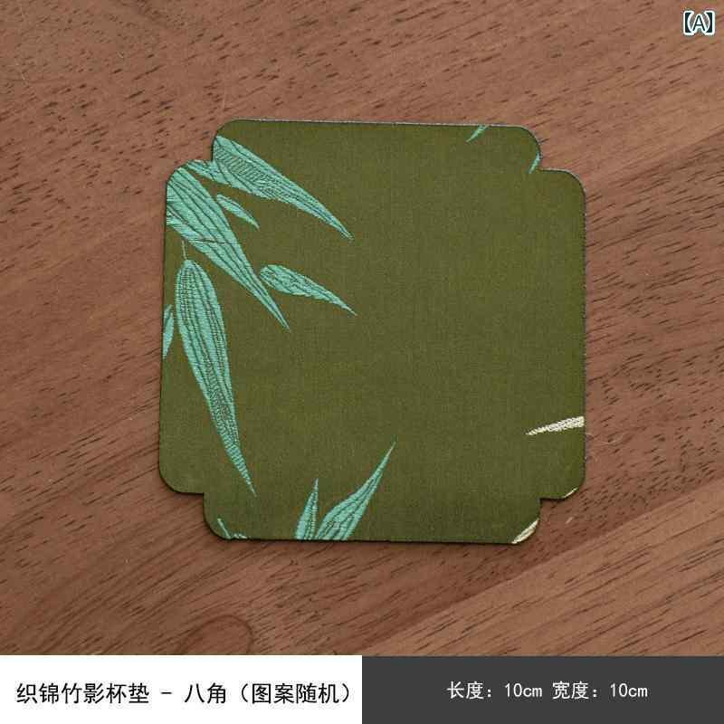 コースター おしゃれ キッチン 雑貨 インテリア 竹 刺繡 防水 両面 生地 家庭 断熱 マット ソーサー 茶道 円形 薄手 コップ タンブラー