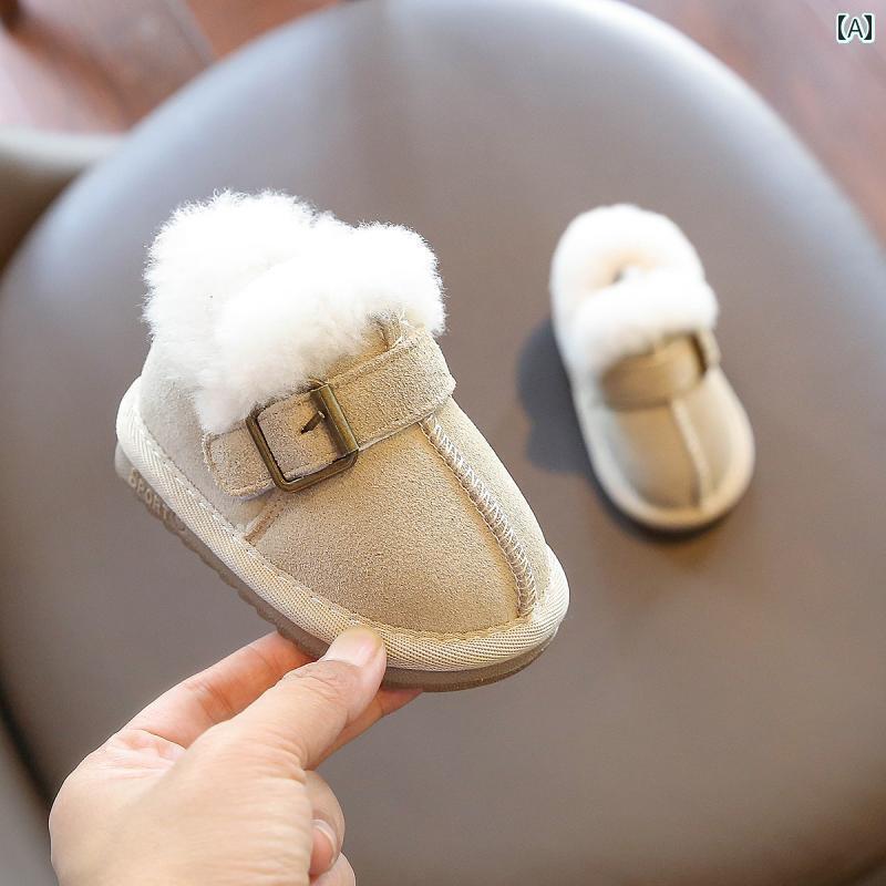 スノーブーツ ベビー 柔らかい 男の子 子供 厚手 綿 雪 秋冬 滑りにくい ゴム スエード キック防止 面..