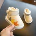 スノーブーツ ベビー 柔らかい 厚手 男の子 女の子 子供 綿 滑りにくい 星 キック防止 面ファスナー 黒 ベージュ ピンク 裏起毛 防寒 歩きやい(4)