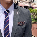 ポケットチーフ 結婚式 メンズ 紳士服 スーツ 小さめ 胸 ハンカチ 綿 フォーマル パーティー ビジネス プレゼント おしゃれ レトロ チェック 白 茶