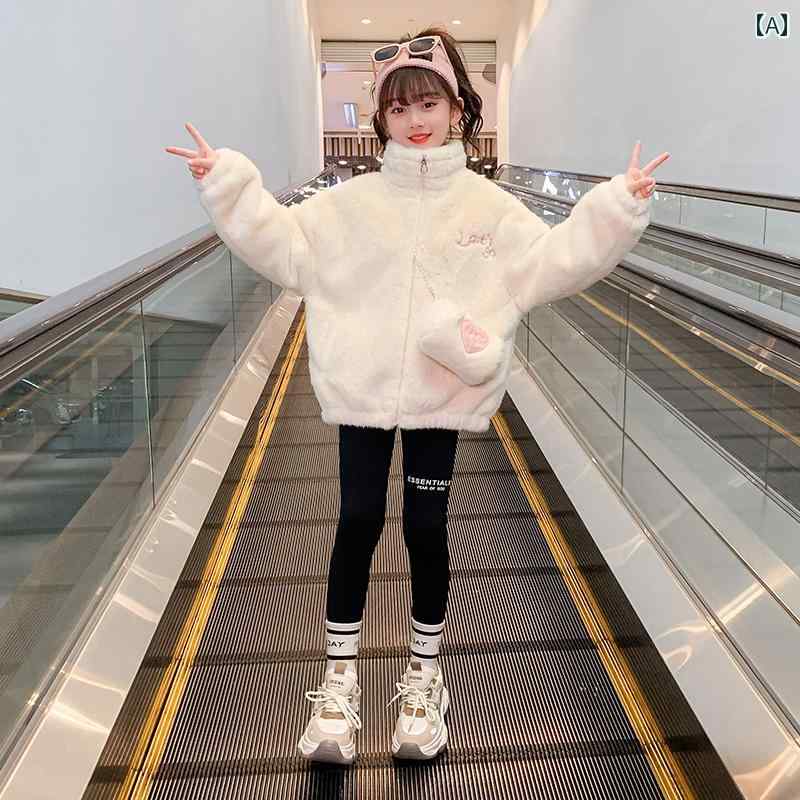 ボアコート 女の子 防寒 厚手 暖かい あったか もこもこ ジップアップ ポケット ゆったり キッズ 女の..