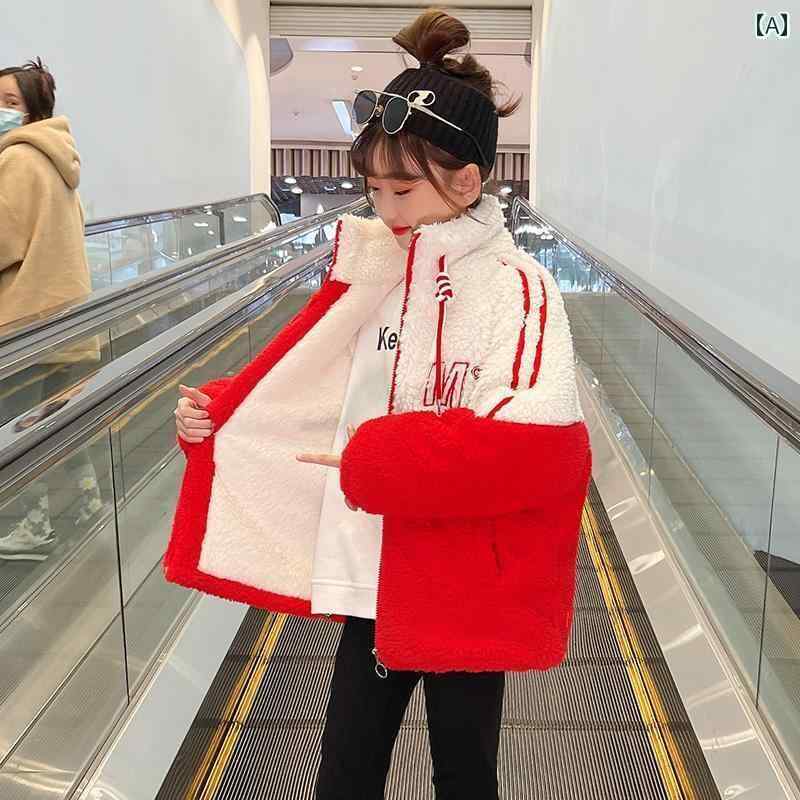 女の子 防寒 コート ボア ジャケット キッズ 秋冬 ウール 厚手 韓国 ファッション フード し 大きめ モ..