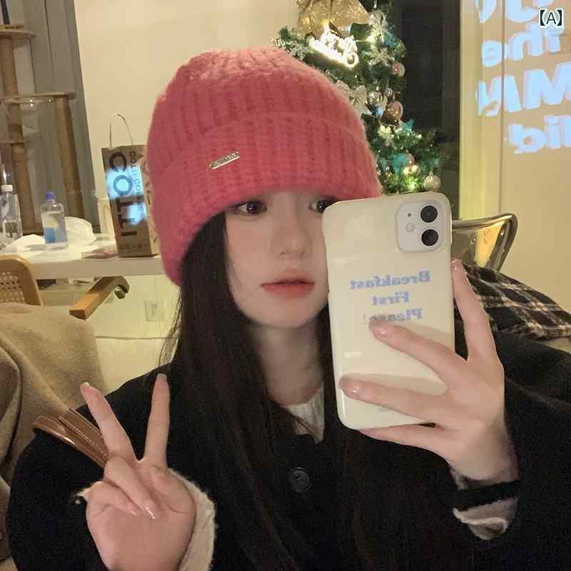 楽天おうち健康生活ニット帽子 レディース あったか 冬 韓国 ファッション ウール 厚手 アウトドア キャンプ 小顔効果 秋 おしゃれ 防寒 ふわふわ 暖かい シンプル ピンク グレー カーキ
